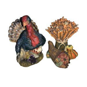 Thanksgiving Decorations- Cornucopia, Wheat stock, Turkey